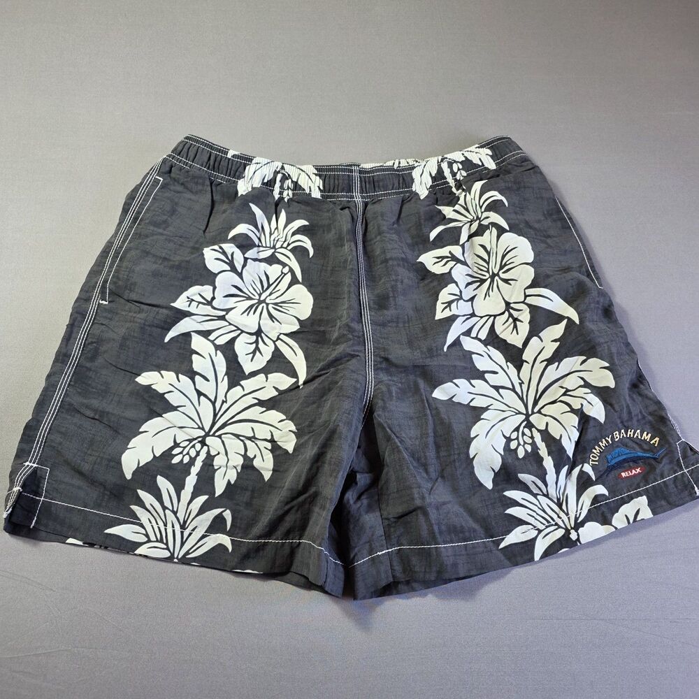 Tommy Bahama Relax Swim Trunks Men's Size Medium SAMPLE Tag Black White